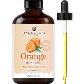 Handcraft Blends Orange Essential Oil - Huge 4 Fl Oz - 100% Pure and Natural - Premium Grade Essential Oil for Diffuser and Aromatherapy, Skin, Massage, Candle and Soap Making Fragrance