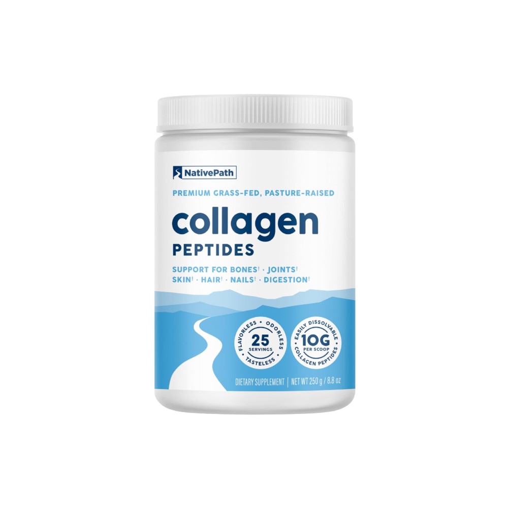 NativePath Collagen Peptides - Hydrolyzed Type 1 & 3 Collagen Powder for Skin, Hair, Nails - 8.8 oz (25 Servings)