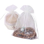 Wudygirl 100pcs Drawstring Organza Bags 5 x 7 Inch Ivory Packaging Seashell Pin Jewelry Lipstick Pouches Baby Shower Party Wedding Favor Decoration Cookies Candy Favor Bags(Ivory 5x7\'\')