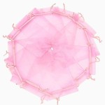 Wudygirl 100pcs Sheer Pink 5\'\'X7 Organza Bags with Drawstring Jewelry Lipstick Pouches Baby Shower Party Wedding Favors Chocolate Candy Bags (Pink 5x7)