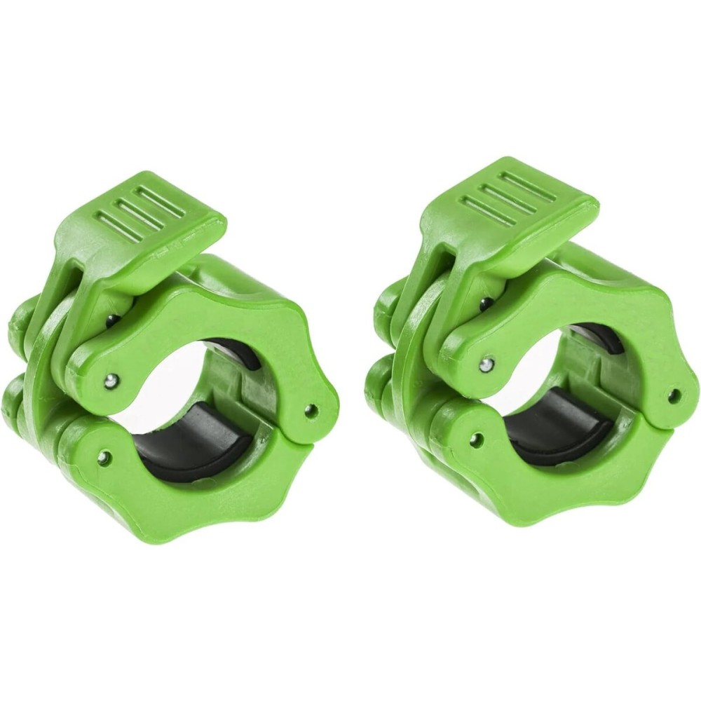 1 Inch Barbell Clamps Clip Quick Release Locking Barbells Pro Workout Professional Weight Collar Clips Lock 1\'\' Diameter Standard Bar (Green)