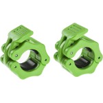 1 Inch Barbell Clamps Clip Quick Release Locking Barbells Pro Workout Professional Weight Collar Clips Lock 1\'\' Diameter Standard Bar (Green)