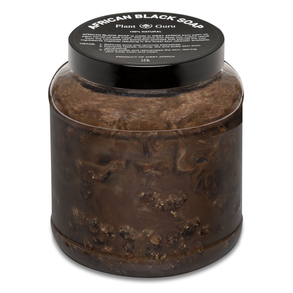 African Black Soap Paste 3.5 lbs. Bulk - 100% Raw Pure Natural From Ghana. Acne Treatment, Aids Against Eczema & Psoriasis, Dry Skin, Scars and Dark Spots. Great For Pimples, Blackhead.