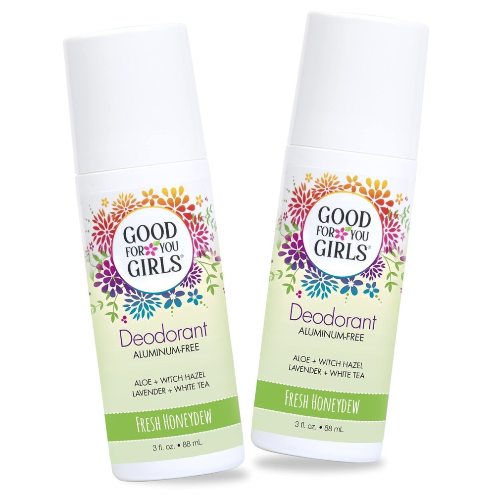 Good For You Girls Aluminum-Free, Natural Deodorant for Kids, Pre teens, Teens, Safe & Effective Odor Control, Clear Roll-On, Natural Fragrance, Vegan, Made in USA | Fresh Honeydew, 3 oz (Pack of 2)