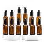 YIZHAO Amber Glass Spray Bottles 1oz, with Small Fine Mist Spray, Metal Cap, Refillable for Essential Oil,Travel,Cleaning,Perfume,Aromatherapy,Makeup - 12 Pcs