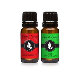 Eternal Essence Oils 2 Pack 10ml Premium Fragrance Oil - Strawberry & Wild Watermelon - for Candle, Soap Making, Aromatherapy, Diffusers, Home Care, & Humidifiers