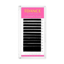 TDANCE Lash Extension Matte Black Eyelash Extension C CC D DD J B L Curl Volume & Classic Lash Extensions 0.03-0.18mm Thickness Professional Salon Use(0.05-D,10-17 mm)