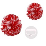 PUZINE 2pack 12 Cheerleading Pom Poms with New Handle for Team Spirit Sports Dance Cheering Kids AdultsRed and White