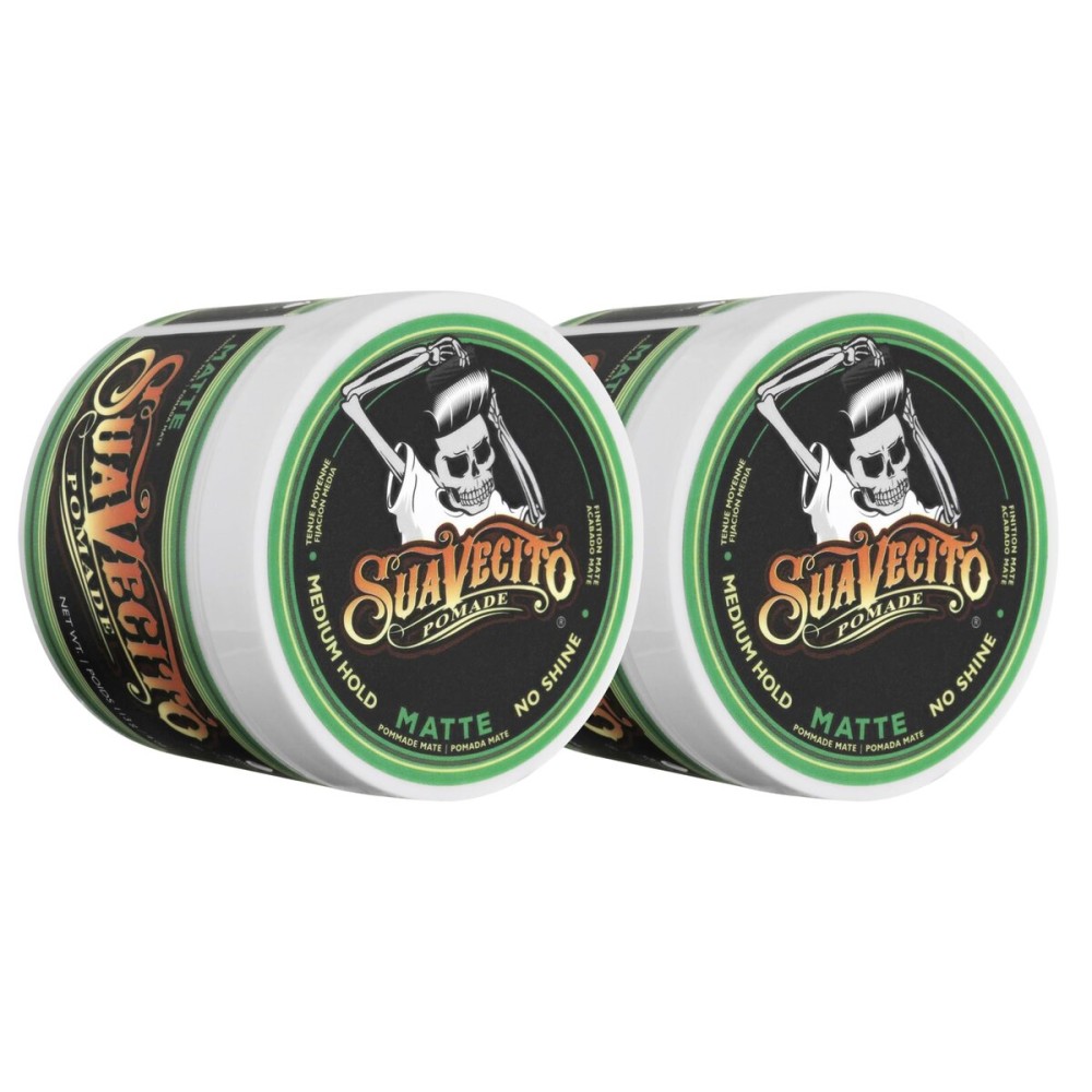 Suavecito Pomade Matte (No Shine) Formula 4 oz, 2 Pack - Medium Hold Hair Pomade For Men - Matte Hair Paste For Natural Texture Hairstyles