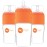 PopYum 9 oz Orange Anti-Colic Formula Making/Mixing/Dispenser Baby Bottles, 3-Pack with 2 Medium Flow Nipples, 260 ml, BPA-Free, Natural Latch
