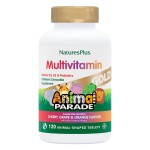 NaturesPlus Animal Parade Gold Children\'s Multivitamin - Assorted Cherry, Orange & Grape Flavors - 120 Animal-Shaped Chewable Tablets, Pack of 3 - Vegan, Gluten Free - 180 Total Servings