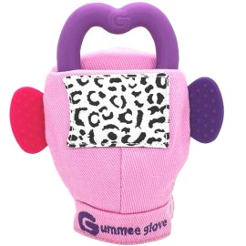 Gummee Glove Baby Teething Mitten with Detachable Toy - 3-9 Months - 100% Cotton Premium Glove with Silicone Heart Ring
