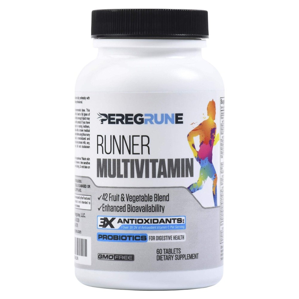 PEREGRUNE Runner Multivitamin | Engineered Vitamin with Antioxidants and Complete B Complex to Support Endurance & Energy | Probiotics, Whole Foods | Certified Running Supplements
