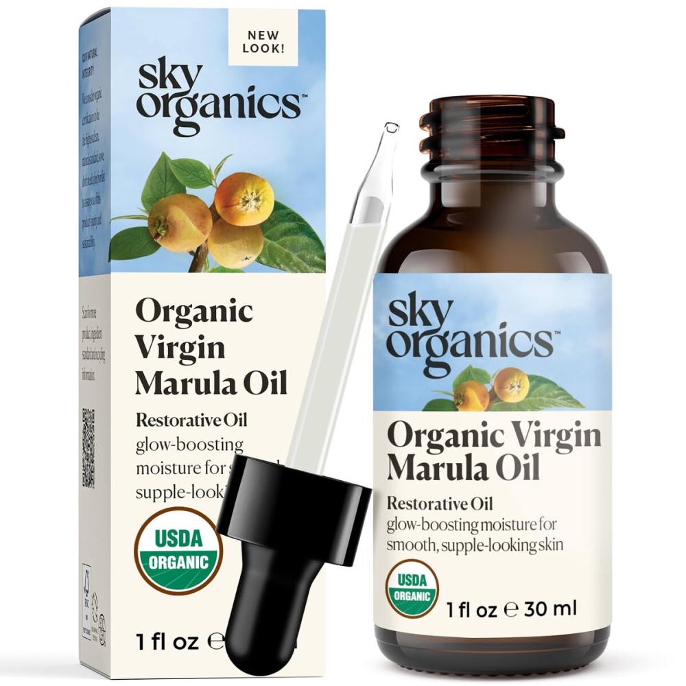 Sky Organics Organic Hemp Seed Oil for Face, 100% Pure & Cold-Pressed USDA Certified Organic to Nourish, Soothe, 8 fl. Oz.