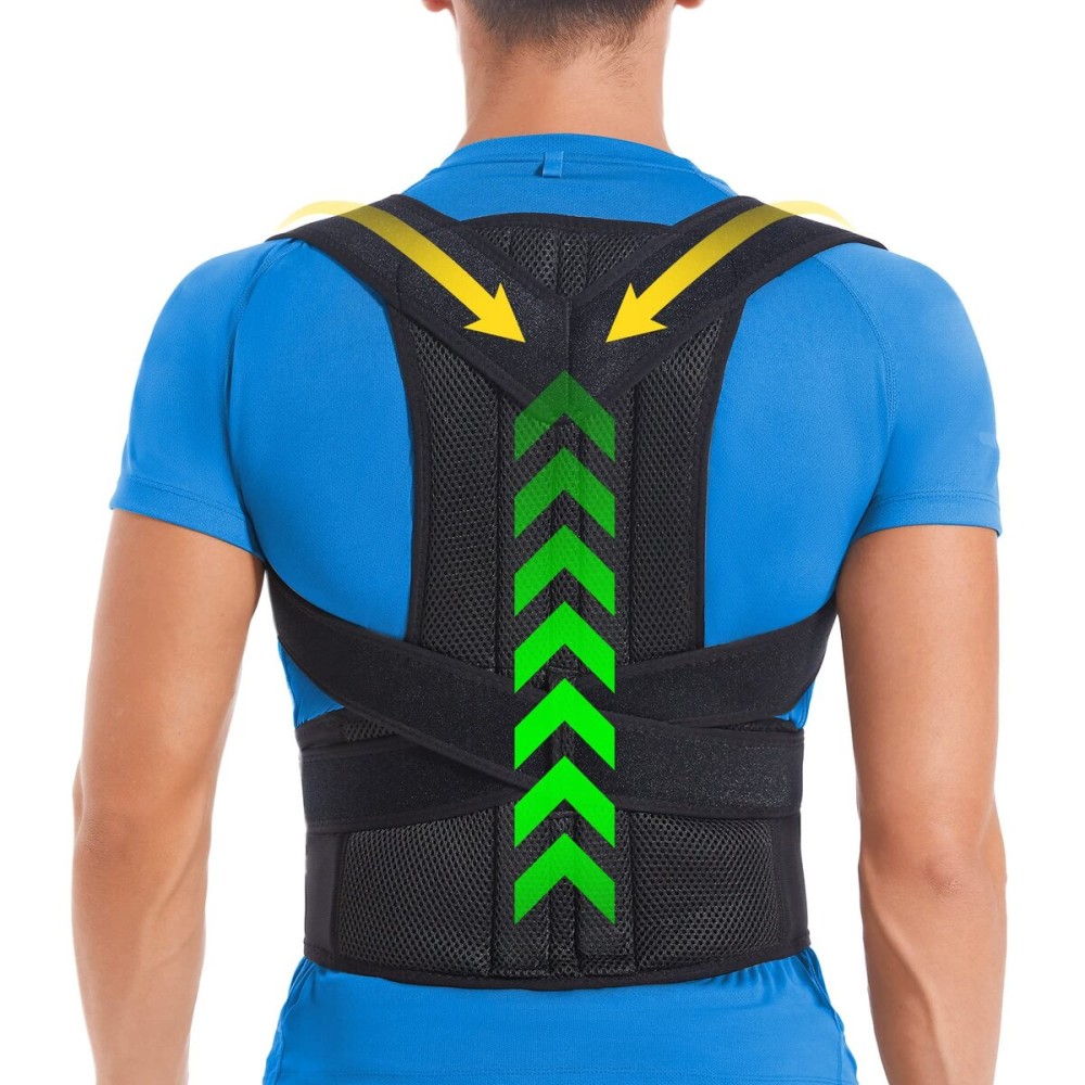 DIANMEI Back Brace Posture Corrector for Women and Men, Back Braces for Upper and Lower Back Pain Relief, Adjustable and Fully Back Support Improve Posture and Lumbar Support(M, 30-35.5 Waist)