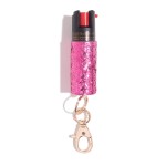 Pepper Spray Maximum Strength Self Defense Keychain for Women, 12-Foot Spray Range & UV Dye - Glitter