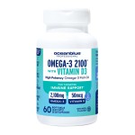 Oceanblue Professional Omega-3 2100 with Vitamin D3 - 60 ct - Triple Strength Burpless Fish Oil Supplement with High-Potency EPA, DHA, DPA and Vitamin D3 - Wild-Caught - Orange Flavor (30 Servings)