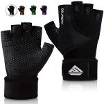 HTZPLOO Workout Gloves Gym Gloves Weight Lifting Gloves for Men with Full Palm Pad,Strong Wrist Wraps Support,Enhanced Grip,for Fitness,Training,Weightlifting,Exercise (Black, Small)