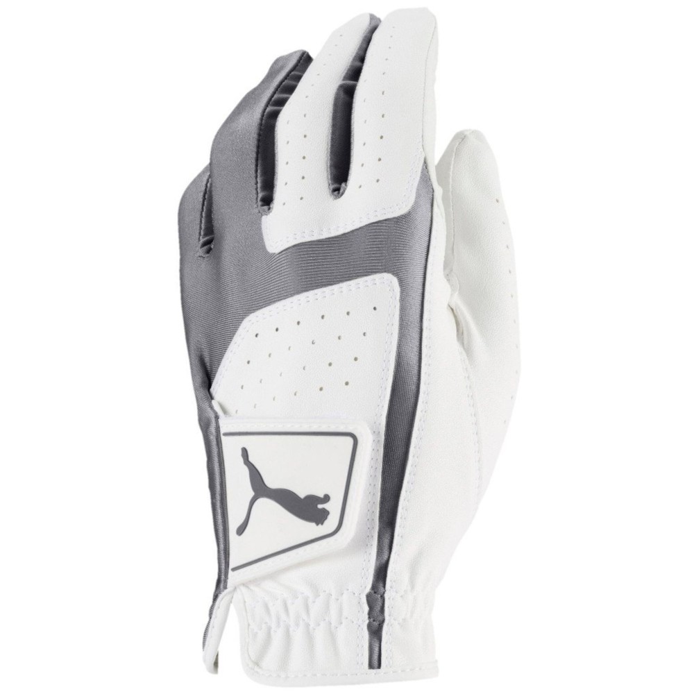 PUMA Golf Men\'s Flexlite Golf Glove (Bright White-Quiet Shade, Small, Left Hand)