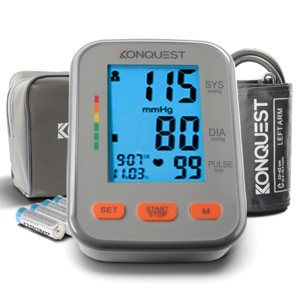 Konquest KBP-2704A Digital Blood Pressure Monitor - Automatic Upper Arm BP Machine with Large Cuff (8.5-16.5 in), Backlit Display, Digital, Irregular Heartbeat Detector - Tensiometro, Bp Monitor