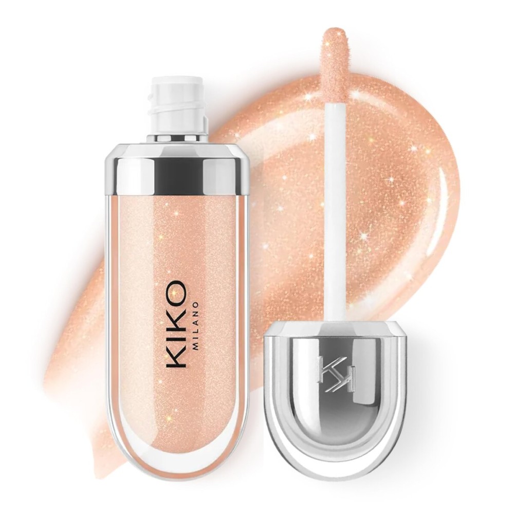 Kiko Milano 3D Hydra Lip Gloss - High Shine, Hydrating, Plumping, Non-Sticky, Moisturizing Lip Makeup - 02 Natural Beige - 6.5ml