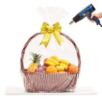 LazyMe Clear Christmas Basket Cellophane Shrink Bags, 24x30 inch, Shrink Wrap Bags Large, Clear, 20pcs