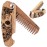 Enjoy The Wood Beard Comb for Men, Folding Pocket Beard Accessories for Men, Engraved Walnut Wooden Comb for Moustache, Beard & Hair For Him (Half Skull)