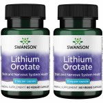 Swanson Lithium Orotate Antioxidant Mood Emotional Wellness Behavior Memory Support Supplement 5 mg 60 Veggie Capsules (Elemental Lithium) 2 Pack