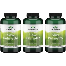 Swanson Saw Palmetto - Herbal Supplement Promoting Male Prostate Health Support - Natural Hair Supplement & Urinary Health Support (540 mg 250 Capsules) (3 Pack)