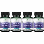 Swanson Lithium Orotate Antioxidant Mood Emotional Wellness Behavior Memory Support Supplement 5 mg 60 Veggie Capsules (Elemental Lithium) 4 Pack