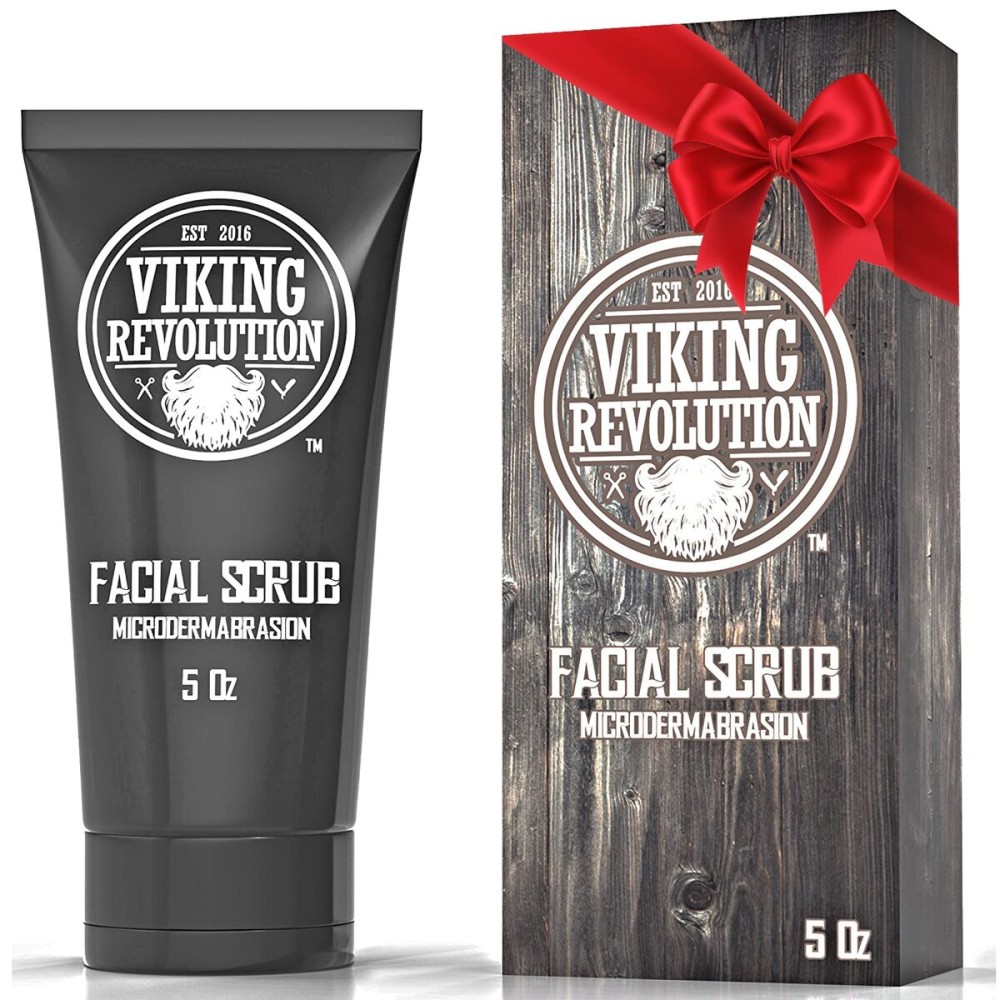 Viking Revolution Microdermabrasion Face Scrub for Men - Facial Cleanser for Skin Exfoliating, Deep Cleansing, Removing Blackheads, Acne, Ingrown Hairs - Men\'s Face Scrub for Pre-Shave (1 Pack)