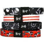 Hair Ties For Men | World-Famous Hair Ties For Guys | No-Break, No-Rip, No-Crease Bracelet Hair Bands | 4 Pcs Soft Elastic | 100 lb Strength (The Jolly Roger)