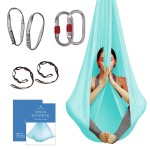 Aerial Silk Yoga Hammock & Swing for Home, Inversion Exercises, Starter Kit for All Levels - Durable with Extension Straps, Carabiners, and Pose Guide