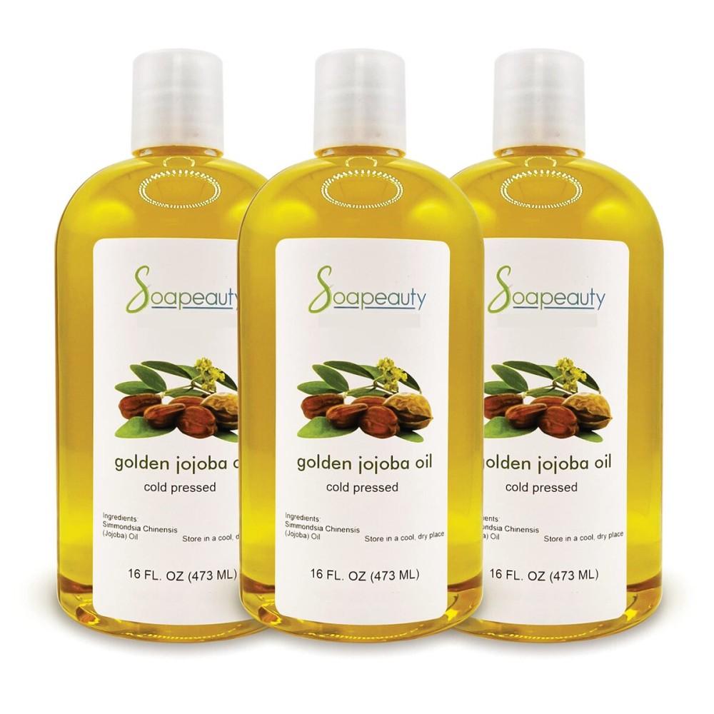 Soapeauty Golden Jojoba Oil | 100% Pure & Natural | Unrefined, Cold Pressed, Hexane Free | Moisturizing Oil for Skin, Face, Hair & Nails | 48 fl oz