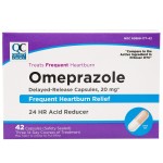 Quality Choice Omeprazole Delayed Release Acid Reducer 20mg, 42 Capsules Each, Pack of 5
