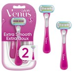 Gillette Venus Extra Smooth Green Disposable Women\'s Razors, 2 Count
