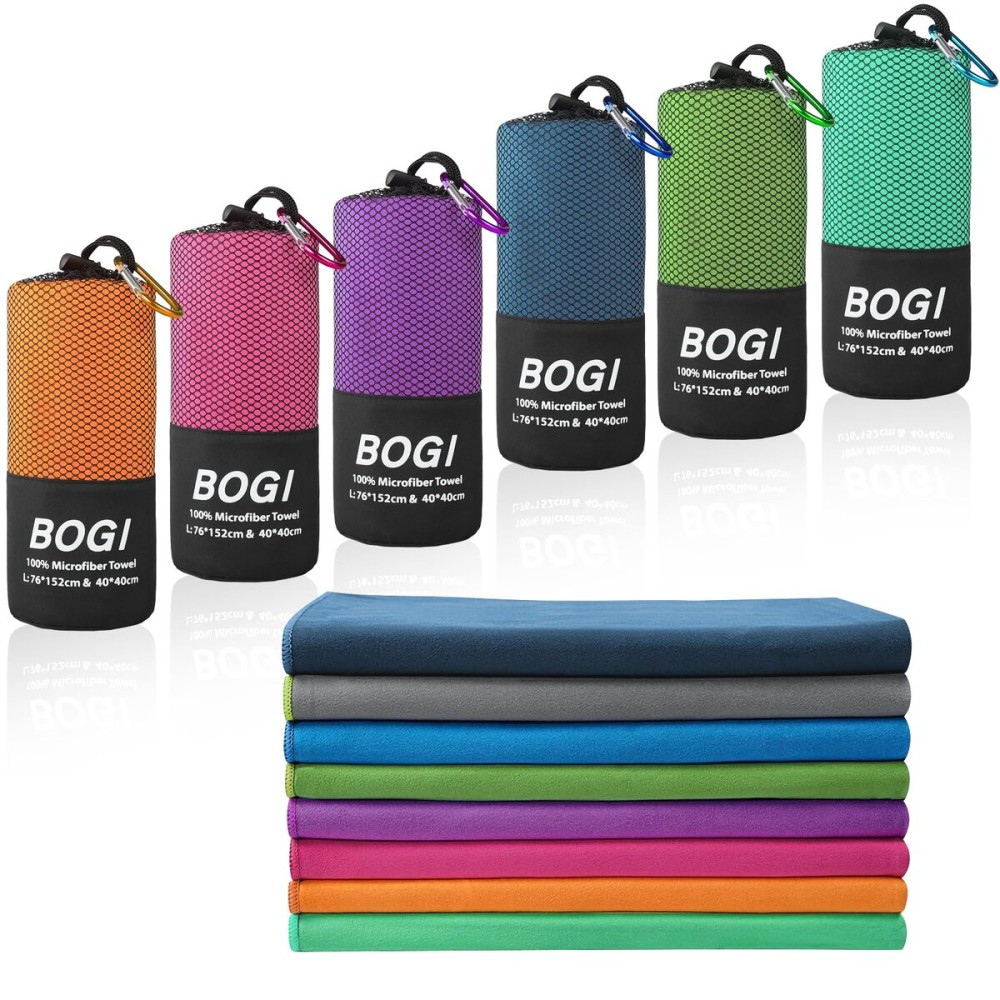 BOGI Microfiber Travel Sports Towel-Quick Dry Towel, Soft Lightweight Microfiber Camping Towel Absorbent Compact Travel Towel for Camping Gym Beach Yoga Swimming Backpacking (S:16\'\'x32\'\',2Pcs-Hpink)