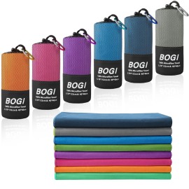 BOGI Microfiber Travel Sports Towel-Quick Dry Towel, Soft Lightweight Microfiber Camping Towel Absorbent Compact Travel Towel for Camping Gym Beach Yoga Swimming Backpacking (S:16\'\'x32\'\',2Pcs-Grey)