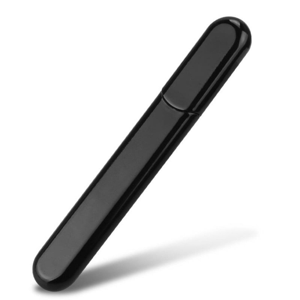 MiDenso Premium Glass Nail File with Case, Crystal Diamond Salon Best Beauty Nail Buffer for Natural and Acrylic Nails Christmas Gift for Woman and Man,Black