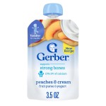 Gerber Baby Food Pouches, Toddler 12+ Months, Fruit & Yogurt Peaches & Cream, 3.5 Ounce (Pack of 12)