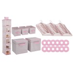 Delta Children Nursery Storage 48 Piece Set - Easy Storage/Organization Solution - Keeps Bedroom, Nursery & Closet Clean, Infinity Pink