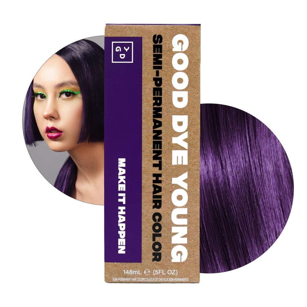Good Dye Young Semi-Permanent Hair Color, Vegan and Cruelty-Free Purple Hair Dye, Last up to 24 Washes, Non-Damaging Conditioning Hair Color (5FL OZ, Make It Happen)