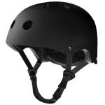 Tourdarson Skateboard Helmet Impact Resistance Ventilation for Youth & Adults (Black,Medium)