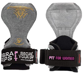 Cobra Grips PRO Weight Lifting Gloves Heavy Duty Straps Alternative Power Lifting Hooks Best For Deadlifts With Adjustable Neoprene Padded Wrist Wrap Support Bodybuilding (FIT Charcoal Leather)