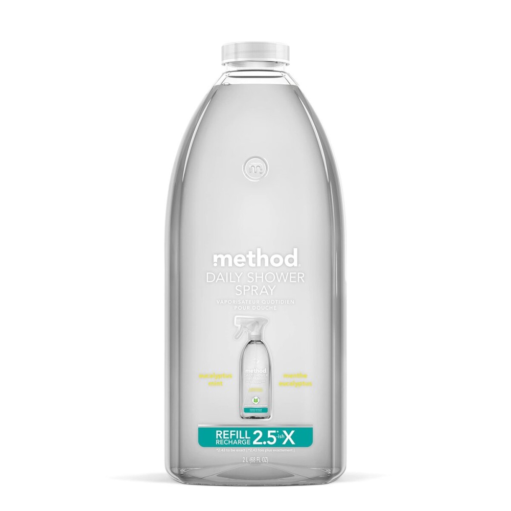 Method Daily Shower Cleaner Refill, Eucalyptus Mint, For Showers, Tile, Fixtures, Glass and Tubs, 68 Fl Oz (Pack of 1)