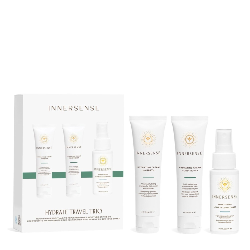 Innersense Organic Beauty - Hydrating Travel Hair Trio | Non-Toxic, Cruelty-Free, Clean Haircare (Hydrating Cream Hairbath + Conditioner, Sweet Spirit Leave-In Conditioner) PACKAGING MAY VARY
