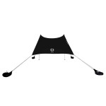 Neso Grande Portable Beach Tent Sun Shelter - Lightweight Beach Shade Canopy - Easy Setup for Family Outings - Patented Reinforced Corners - UPF 50+ Sun Protection - 7ft Tall, 9 x 9ft - Black