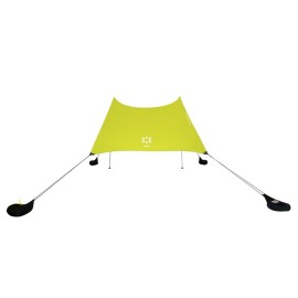 Neso Grande Portable Beach Tent Sun Shelter - Lightweight Beach Shade Canopy - Easy Setup for Family Outings - Patented Reinforced Corners - UPF 50+ Sun Protection - 7ft Tall, 9 x 9ft - Lemon