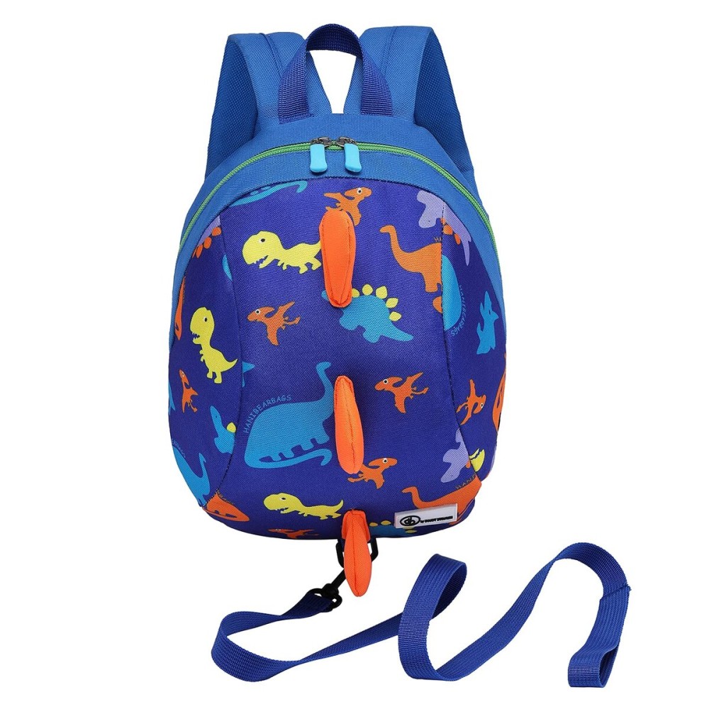DB Dinosaur Toddler Mini Backpack with Leash, Children Kids Baby Harness Bookbag (Deep Blue)