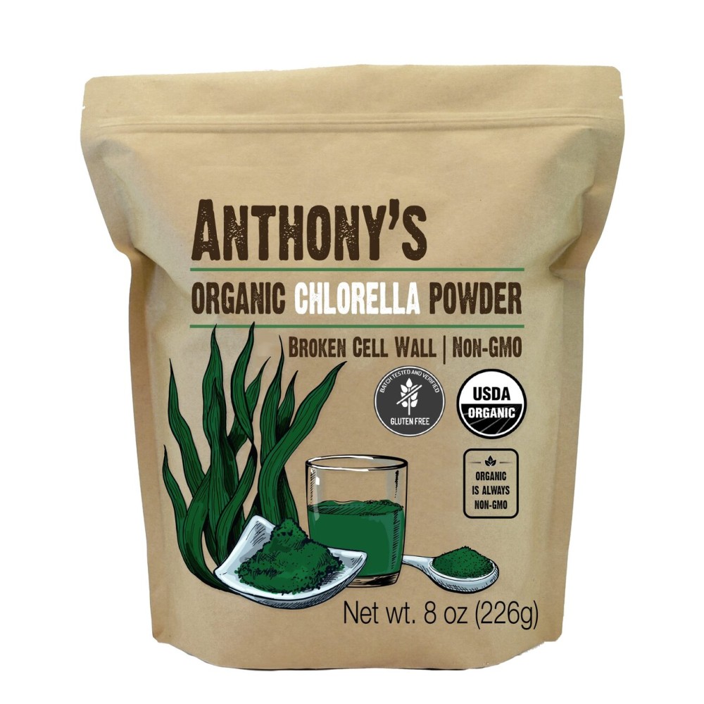 Anthony\'s Organic Chlorella Powder, 8 oz, Non GMO, Gluten Free, Broken Cell Wall
